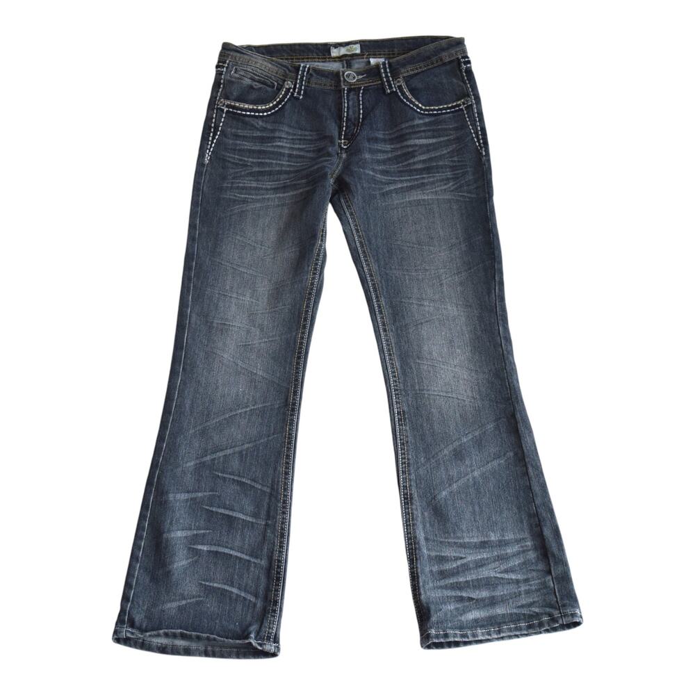 Ethanol Dark Wash Bootcut Jeans Embroidered Pockets Size 11 Juniors